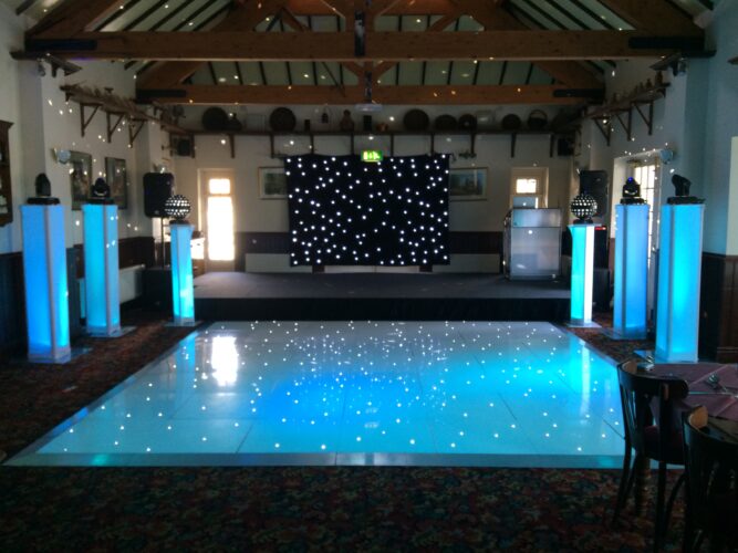Starlit dancefloor for wedding disco Gloucester
